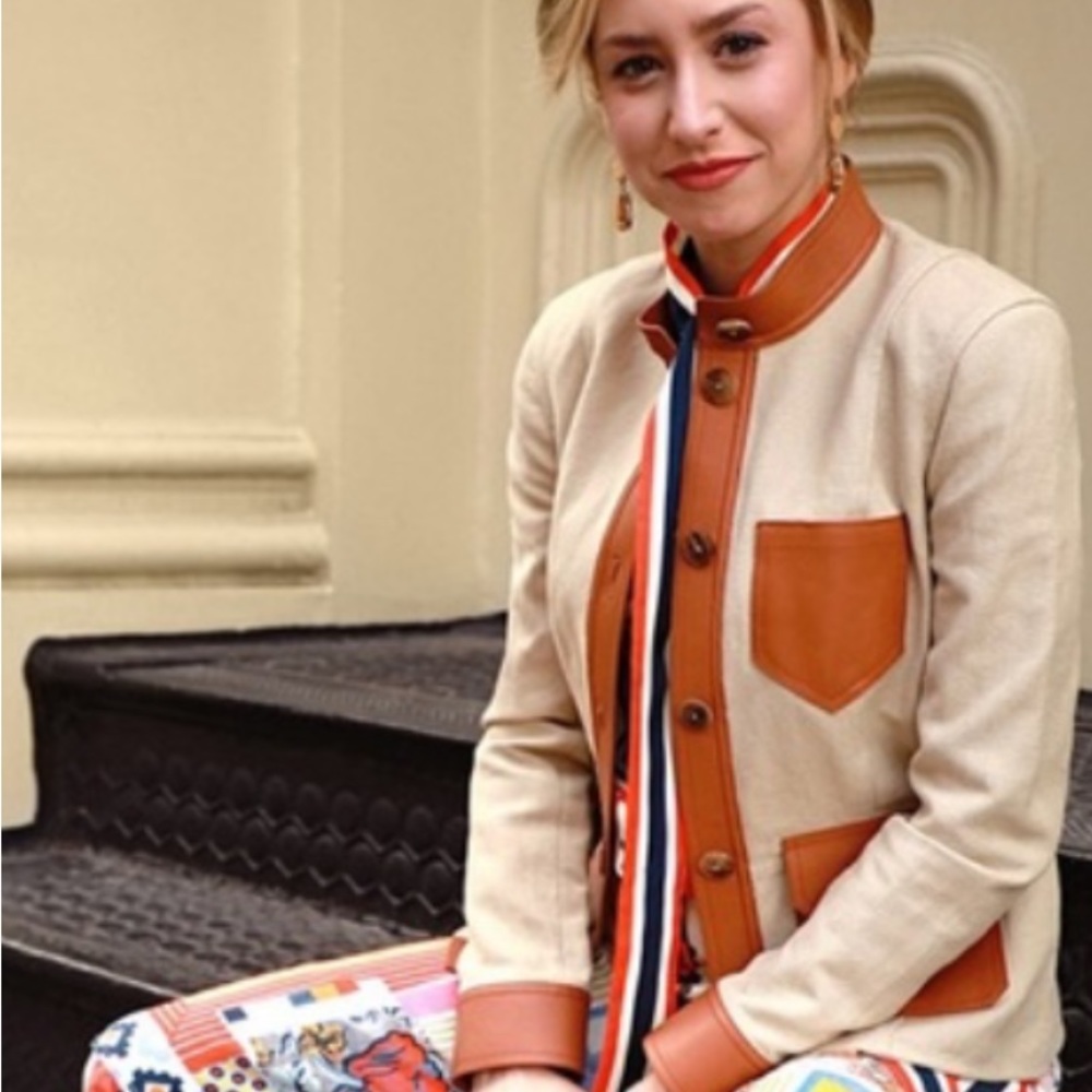 TORY BURCH Camden Utility jacket Leather size 2